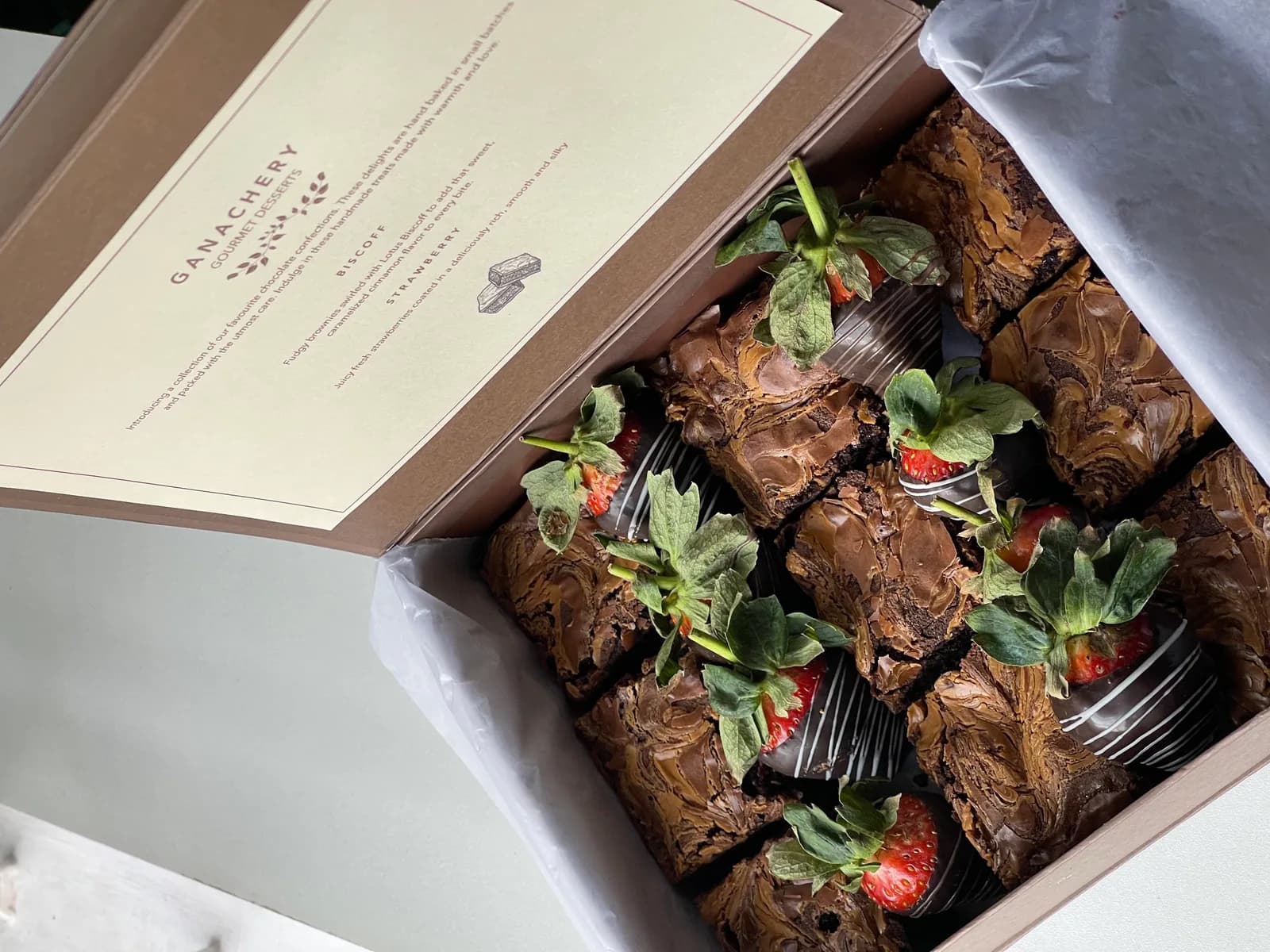 Biscoff Brownies and Strawberries