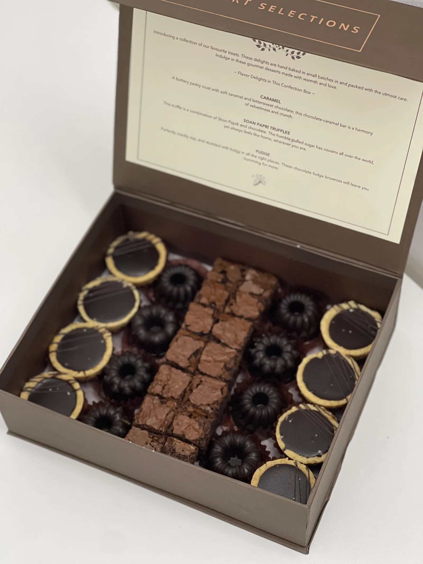 Selection Box of Tart, Soan Papri Truffles and Brownie Bites