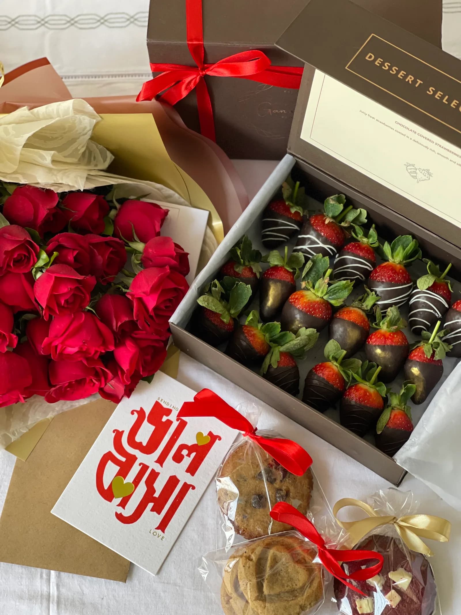 Box of Chocolate Coated Strawberries